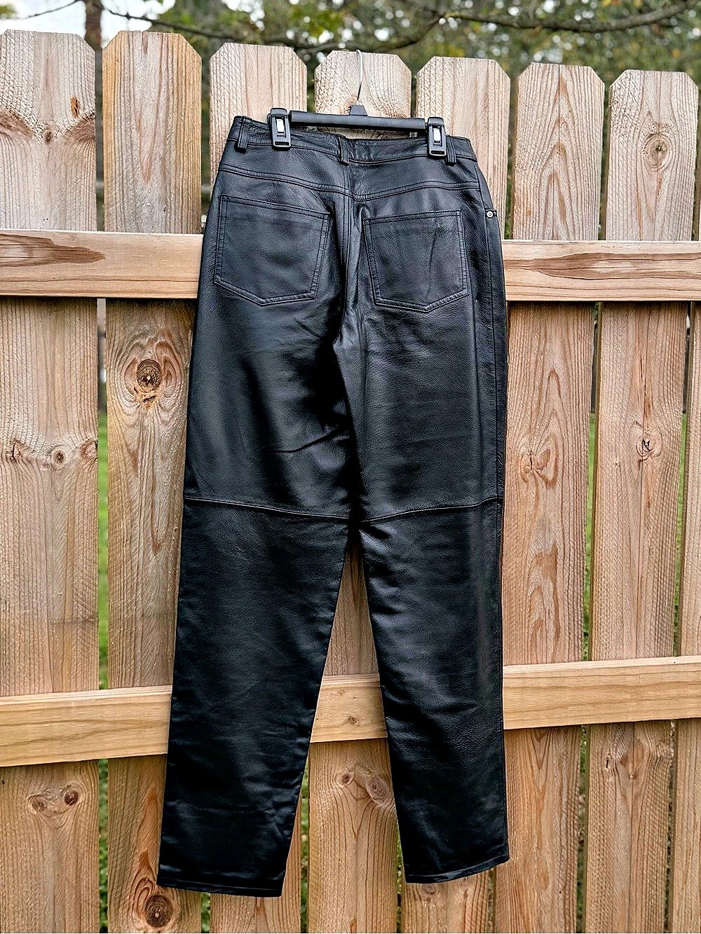Vintage Newport News Genuine Leather Pants Women's size 6 High Rise Straight Leg - Picture 5 of 9